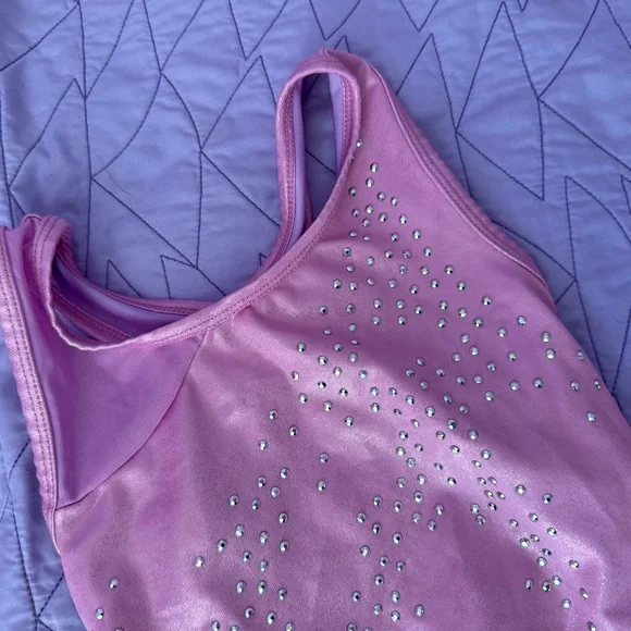 Cat & Jack Shimmering Pink Leotard dance gymnastics small 6/6x guc - Picture 2 of 5